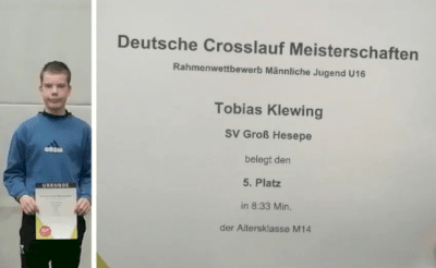 Tobias Klewing in Löningen erfolgreich