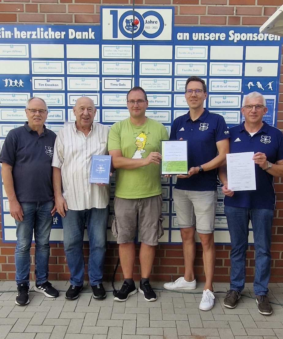 SV Chronik vom niedersächsischen Institut für Sportgeschichte E.V ausgezeichnet
