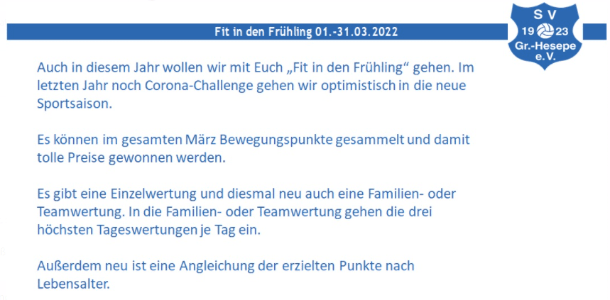 Aktion "Fit in den Frühling"