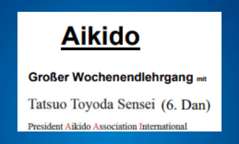 Großer Aikido-Wochenendlehrgang
